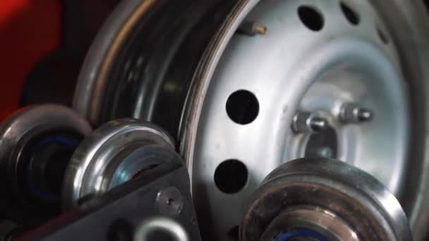 Equipo Para Servicio Automóviles Reparación Máquinas Neumáticos Para Laminado Alineación — Vídeo de stock
