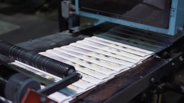 Zeitungsdruck Der Druckerei — Stockvideo