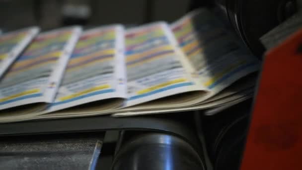 印刷の家の新聞の印刷プロセス — ストック動画