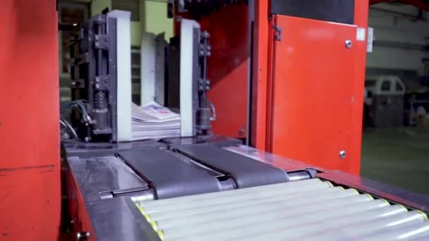 Newspaper Printing Process Printing House — Stock Video