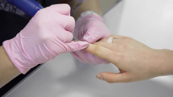 Proceduren Male Negle Spa Salon Manicure Procedure Skønhedssalonen – Stock-video