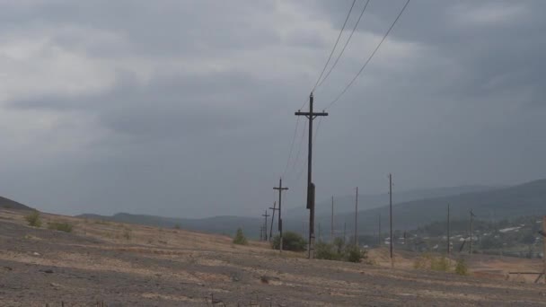 Tempestade Tempestade Linha Energia — Vídeo de Stock