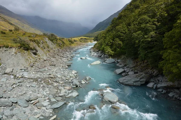 Wild River Mount Aspiring Valley New Zealand — Stock Photo, Image