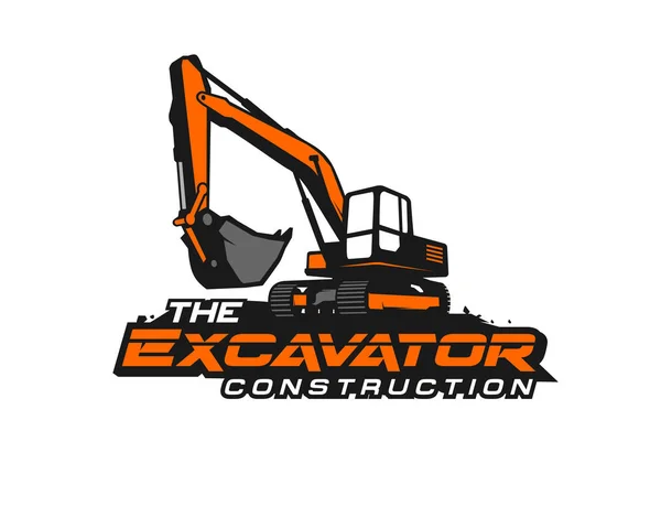 Excavator Logo Template Vector Heavy Equipment Logo Vector Construction Company — 스톡 벡터