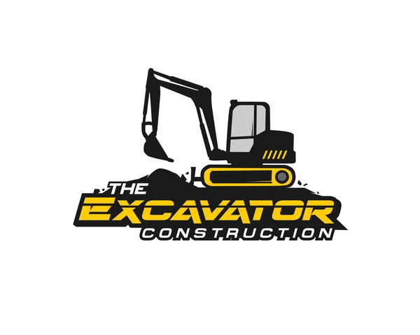 Excavator Logo Template Vector Heavy Equipment Logo Vector Construction Company — 스톡 벡터