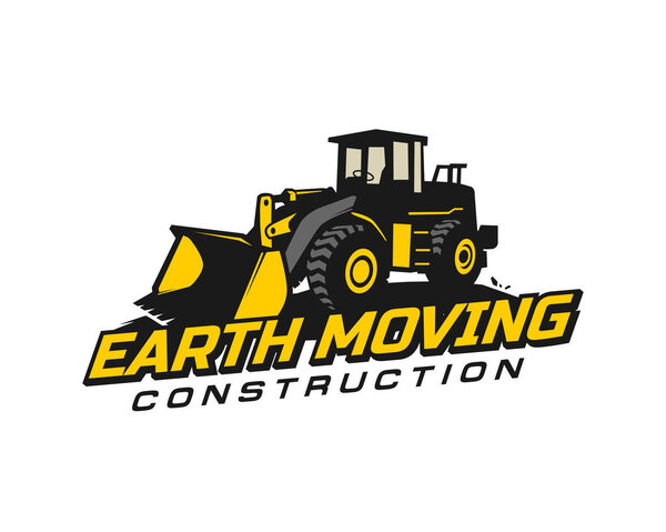 Вектор шаблона логотипа погрузчика. Вектор логотипа тяжелого оборудования для строительной компании. Креативный бульдозер для логотипа
.