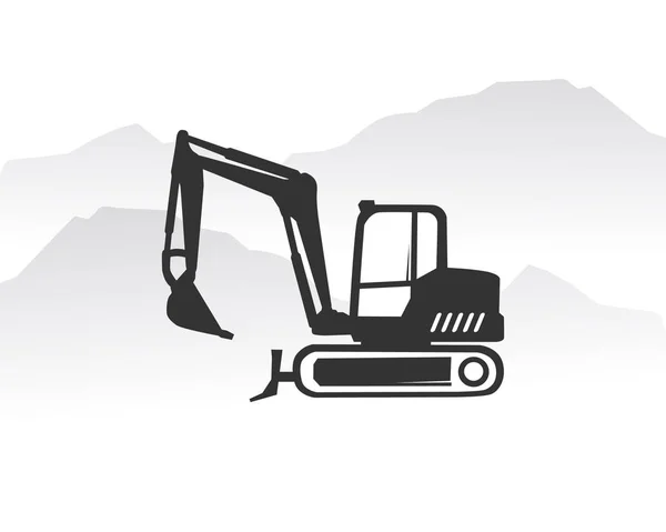 Excavator Logo Template Vector Heavy Equipment Logo Vector Construction Company — 스톡 벡터