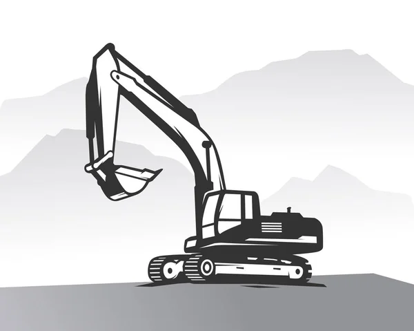 Excavator Logo Template Vector Heavy Equipment Logo Vector Construction Company — Stock vektor
