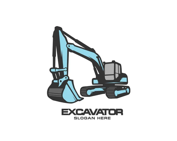 Excavator Logo Template Vector Heavy Equipment Logo Vector Construction Company — 스톡 벡터