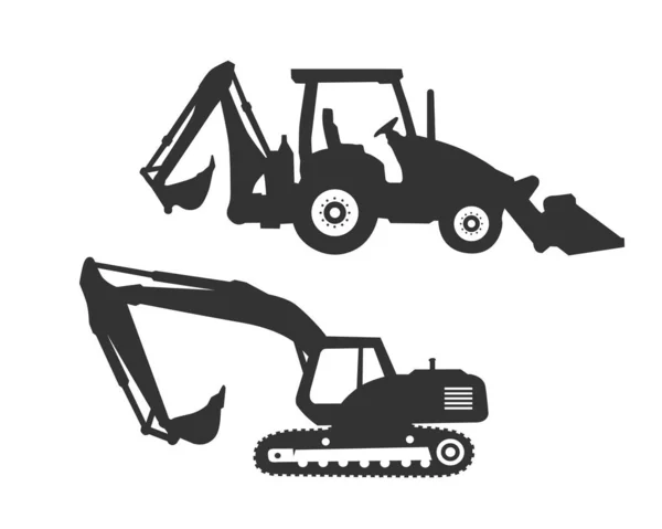 Excavator Logo Template Vector Heavy Equipment Logo Vector Construction Company — Stock Vector