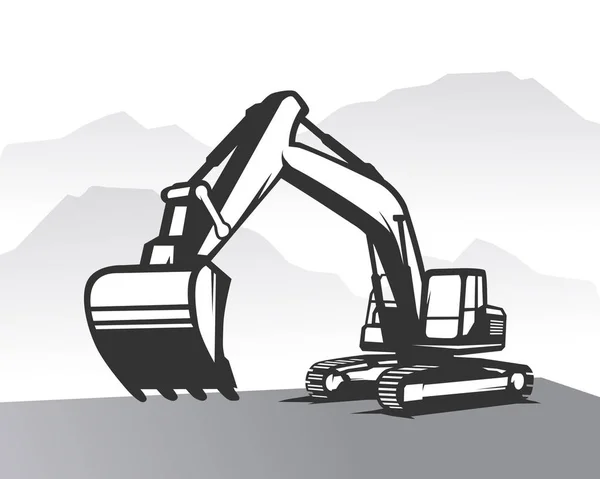Excavator Logo Template Vector Heavy Equipment Logo Vector Construction Company — ストックベクタ