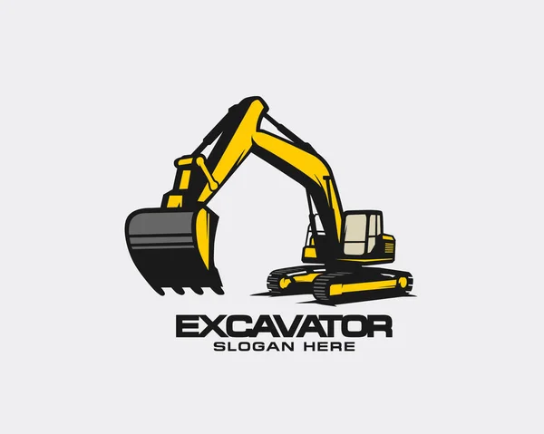 Excavator Logo Template Vector Heavy Equipment Logo Vector Construction Company — Stock vektor