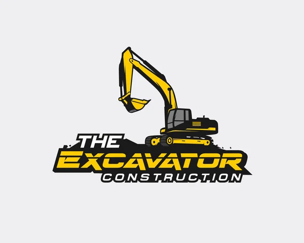 Excavator Logo Template Vector Heavy Equipment Logo Vector Construction Company — 스톡 벡터