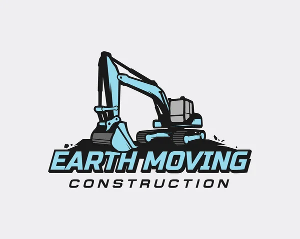 Excavator Logo Template Vector Heavy Equipment Logo Vector Construction Company — Stock vektor