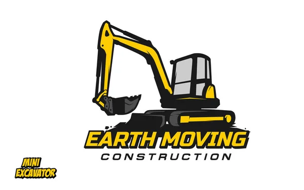 Excavator Logo Template Vector Heavy Equipment Logo Vector Construction Company — 스톡 벡터