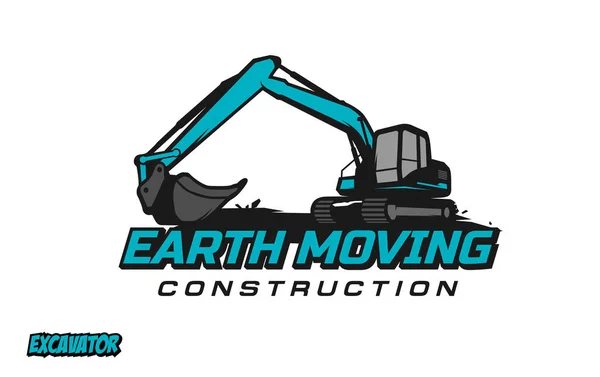 Excavator Logo Template Vector Heavy Equipment Logo Vector Construction Company — 스톡 벡터