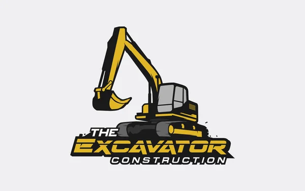 Excavator Logo Șablon Vector Vector Logouri Pentru Echipamente Grele Pentru — Vector de stoc