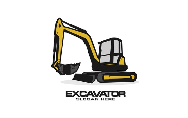 Excavator Logo Template Vector Heavy Equipment Logo Vector Construction Company — Stock Vector