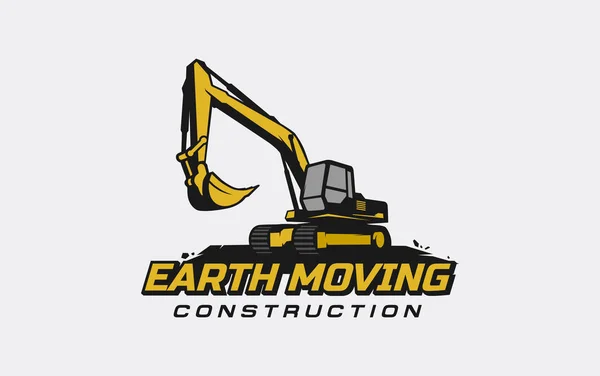 Excavator Logo Template Vector Heavy Equipment Logo Vector Construction Company — Stock vektor