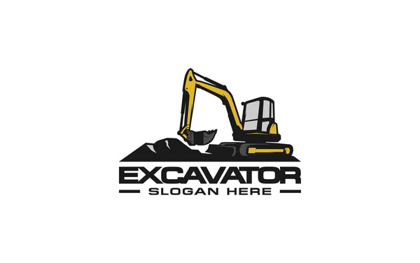 Excavator Logo Șablon Vector Vector Logouri Pentru Echipamente Grele Pentru — Vector de stoc