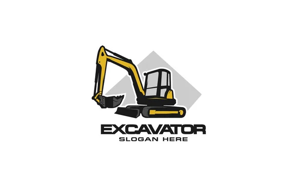 Excavator Logo Template Vector Heavy Equipment Logo Vector Construction Company — Stock Vector