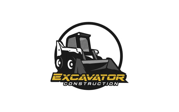 Vettore Modello Logo Escavatore Vettore Logo Attrezzature Pesanti Società Costruzioni — Vettoriale Stock