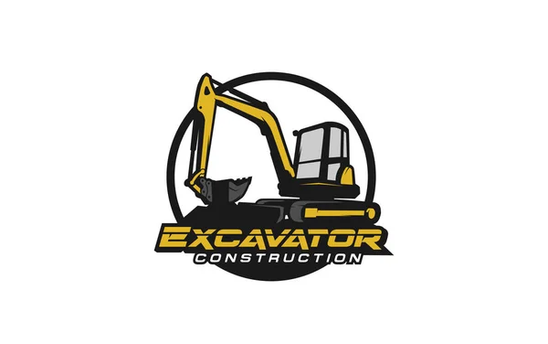 Excavator Logo Template Vector Heavy Equipment Logo Vector Construction Company — ストックベクタ