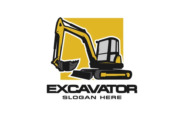 Excavator Logo Șablon Vector Vector Logouri Pentru Echipamente Grele Pentru — Vector de stoc