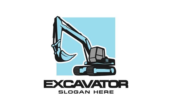 Excavator Logo Template Vector Heavy Equipment Logo Vector Construction Company — 스톡 벡터