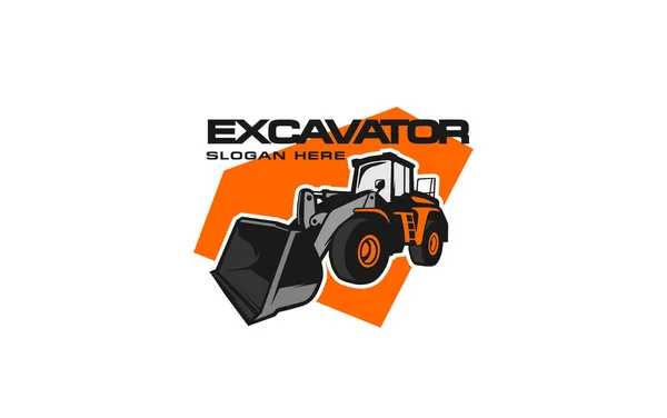 Excavator Logo Șablon Vector Vector Logouri Pentru Echipamente Grele Pentru — Vector de stoc