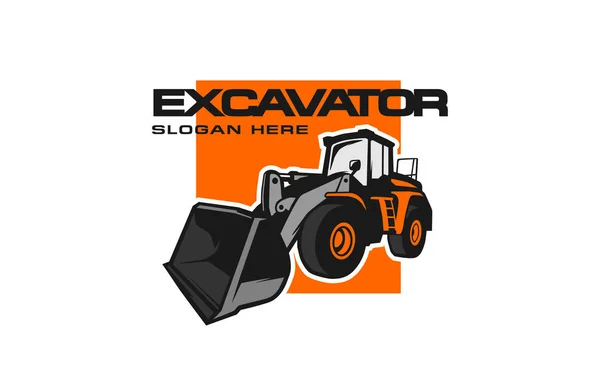 Excavator Logo Template Vector Heavy Equipment Logo Vector Construction Company — 스톡 벡터