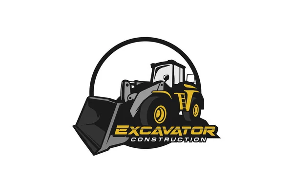 Excavator Logo Șablon Vector Vector Logouri Pentru Echipamente Grele Pentru — Vector de stoc