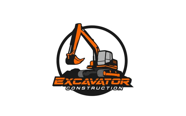 Excavator Logo Șablon Vector Vector Logouri Pentru Echipamente Grele Pentru — Vector de stoc