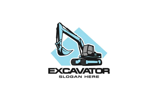 Excavator Logo Template Vector Heavy Equipment Logo Vector Construction Company — 스톡 벡터