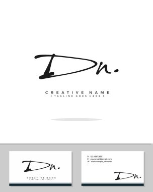 D N DN initial logo signature vector. Handwriting concept logo.