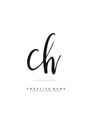 C H CH initial logo signature vector. Handwriting concept logo. clipart svg vector 