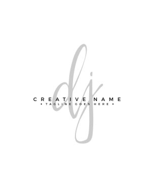 D J DJ initial logo signature vector. Handwriting concept logo.