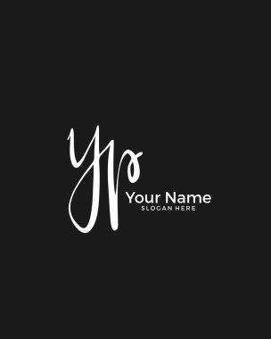 Y P Yp ilk logo imza vektörü. El yazısı kavramı logosu.