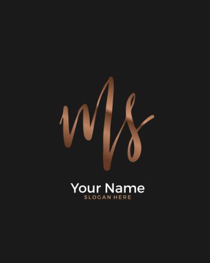 M S M M ilk logo imza vektörü. El yazısı kavramı logosu.