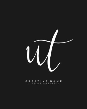 İlk logo imzası vektörü. El yazısı kavramı logosu.