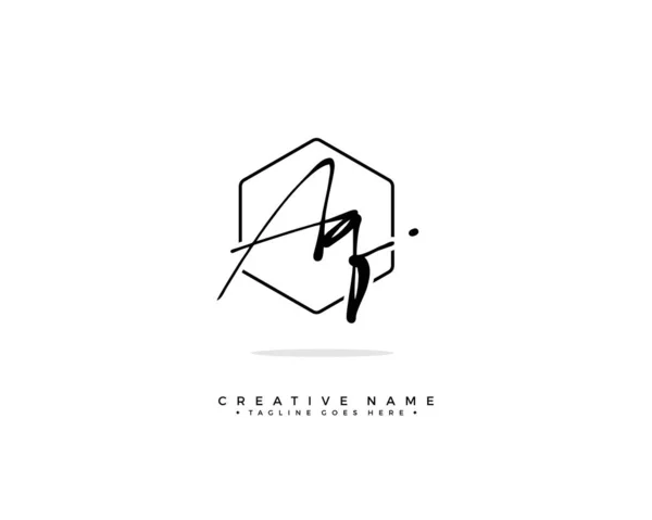 Een Initiaal Logo Signatuur Vector Handschrift Concept Logo — Stockvector