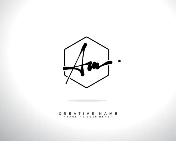 A M AM initial logo signature vector. Handwriting concept logo.