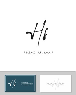 H S H 'nin ilk logo işareti vektörü. El yazısı kavramı logosu.
