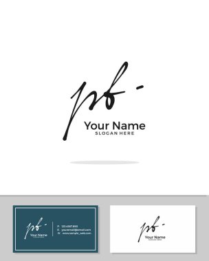 P B Pb ilk logo imza vektörü. El yazısı kavramı logosu.
