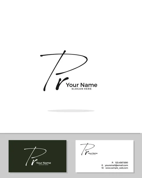 Initial Logo Signature Vector Handwriting Concept Logo — Stok Vektör