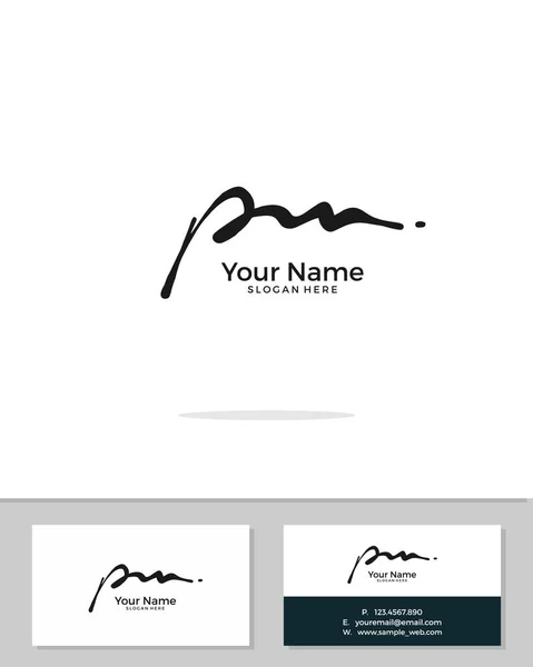 Wstępny Wektor Podpisu Logo Logo Pojęcia Pisma Ręcznego — Wektor stockowy