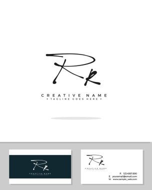 R R R ilk logo imza vektörü. El yazısı kavramı logosu.