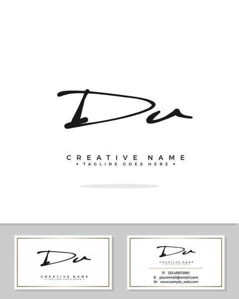 Dダ初期ロゴの署名ベクトル 手書きのコンセプトロゴ — ストックベクタ