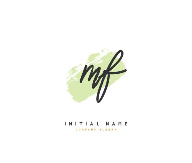 M F Mf Beauty vektör ilk logosu, ilk imzadan oluşan el yazısı logosu, düğün, moda, mücevher, butik, çiçek ve botanik, herhangi bir şirket veya işletme için yaratıcı şablona sahip..