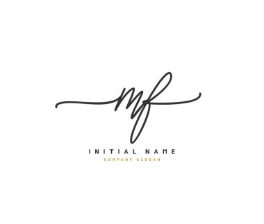 M F Mf Beauty vektör ilk logosu, ilk imzadan oluşan el yazısı logosu, düğün, moda, mücevher, butik, çiçek ve botanik, herhangi bir şirket veya işletme için yaratıcı şablona sahip..